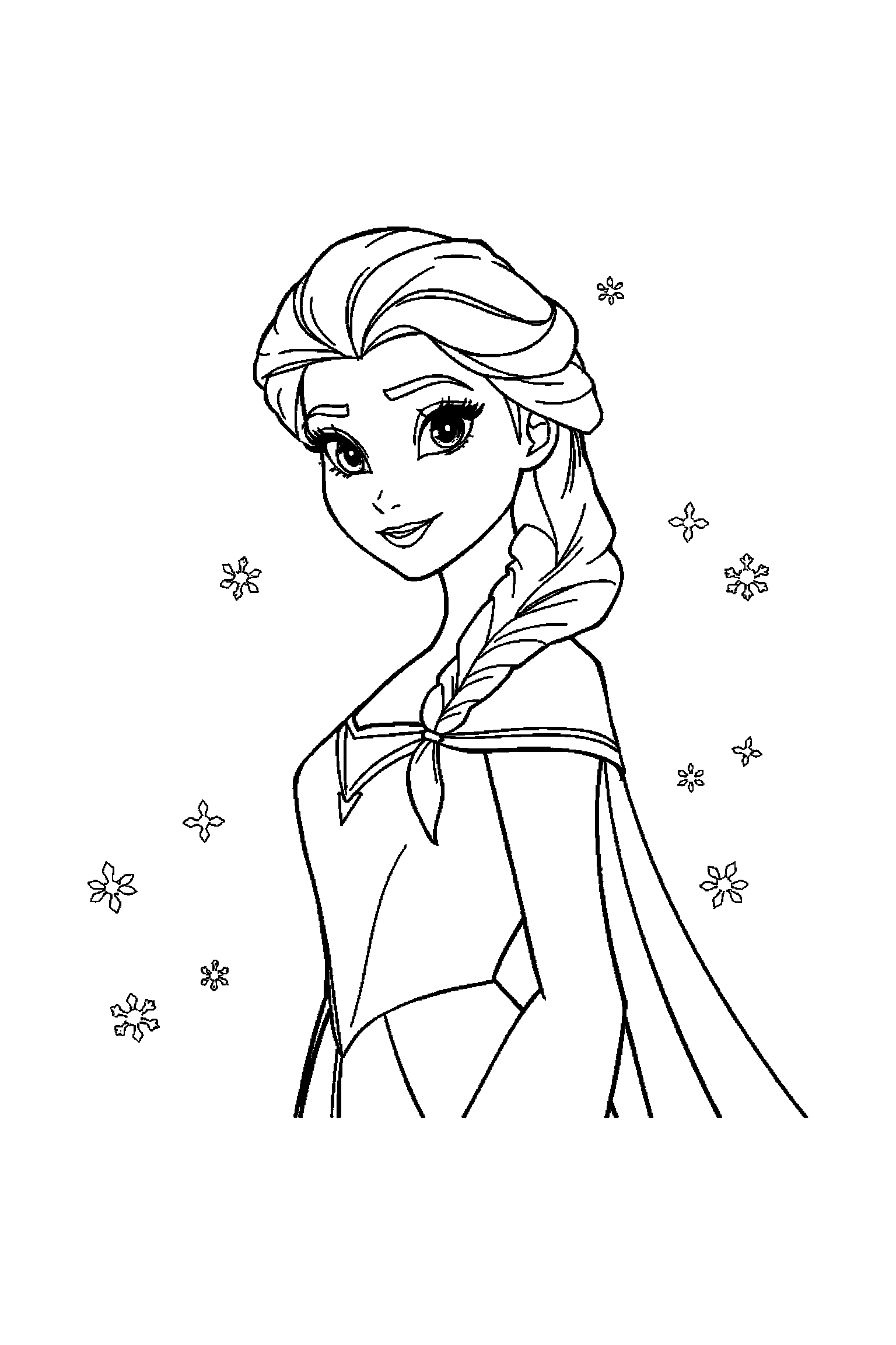 Coloriage Reine des Neiges gratuit à imprimer : Anna qui danse sans décor compliqué