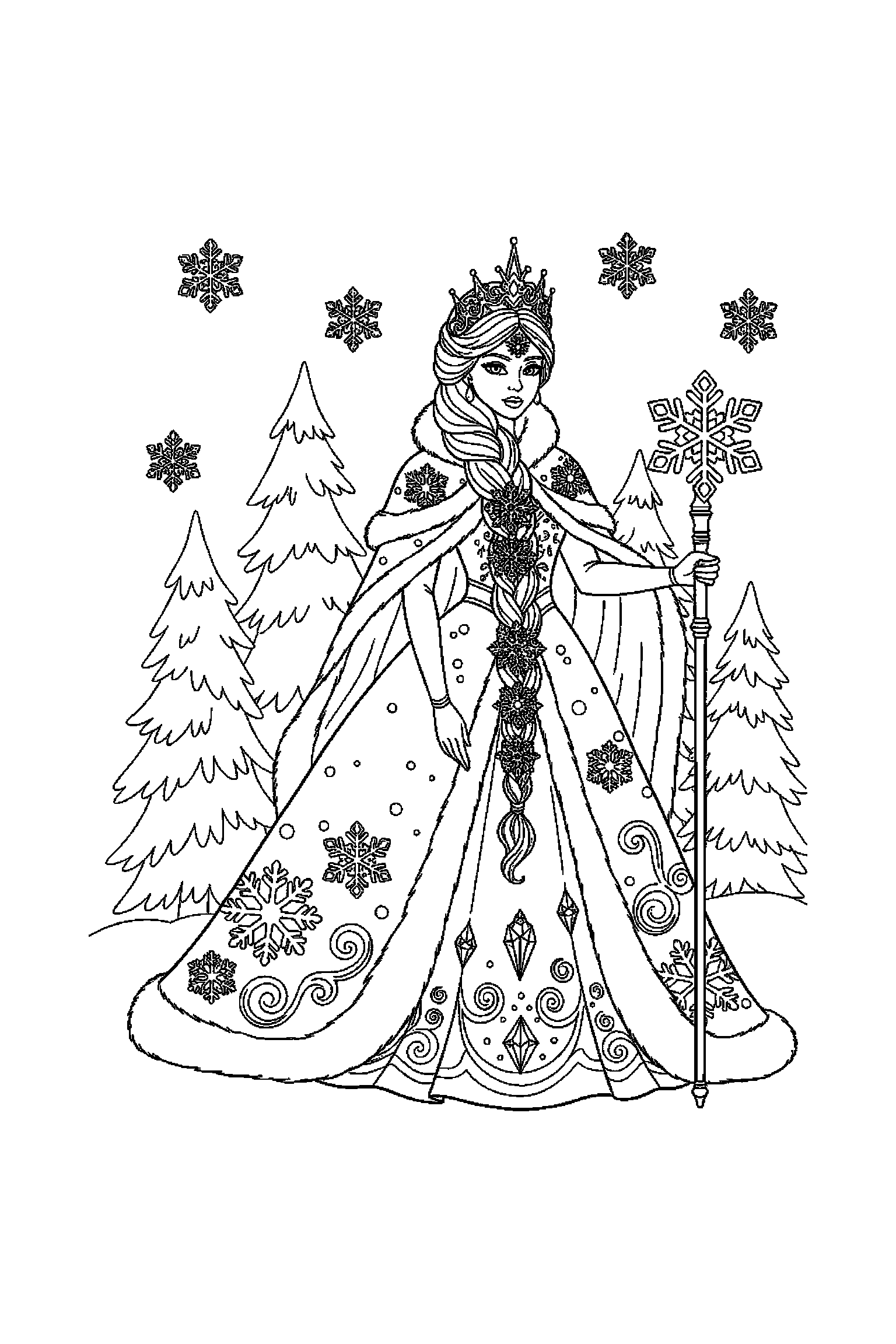 Coloriage Reine des Neiges gratuit à imprimer : Anna qui danse sans décor compliqué