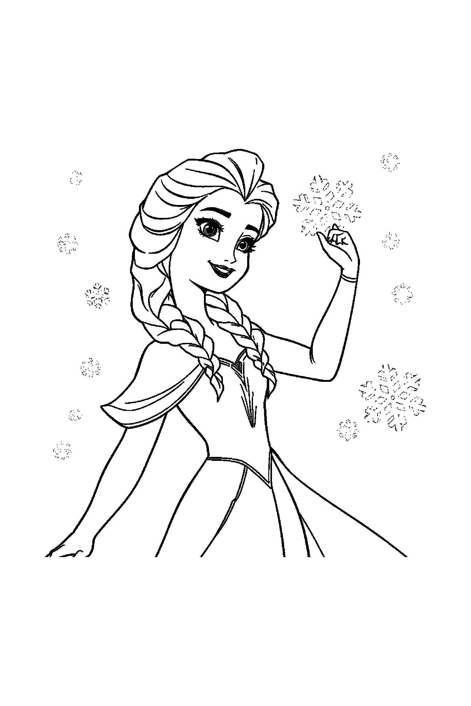 Coloriage Reine des Neiges gratuit à imprimer : Kristoff posé au centre de la page