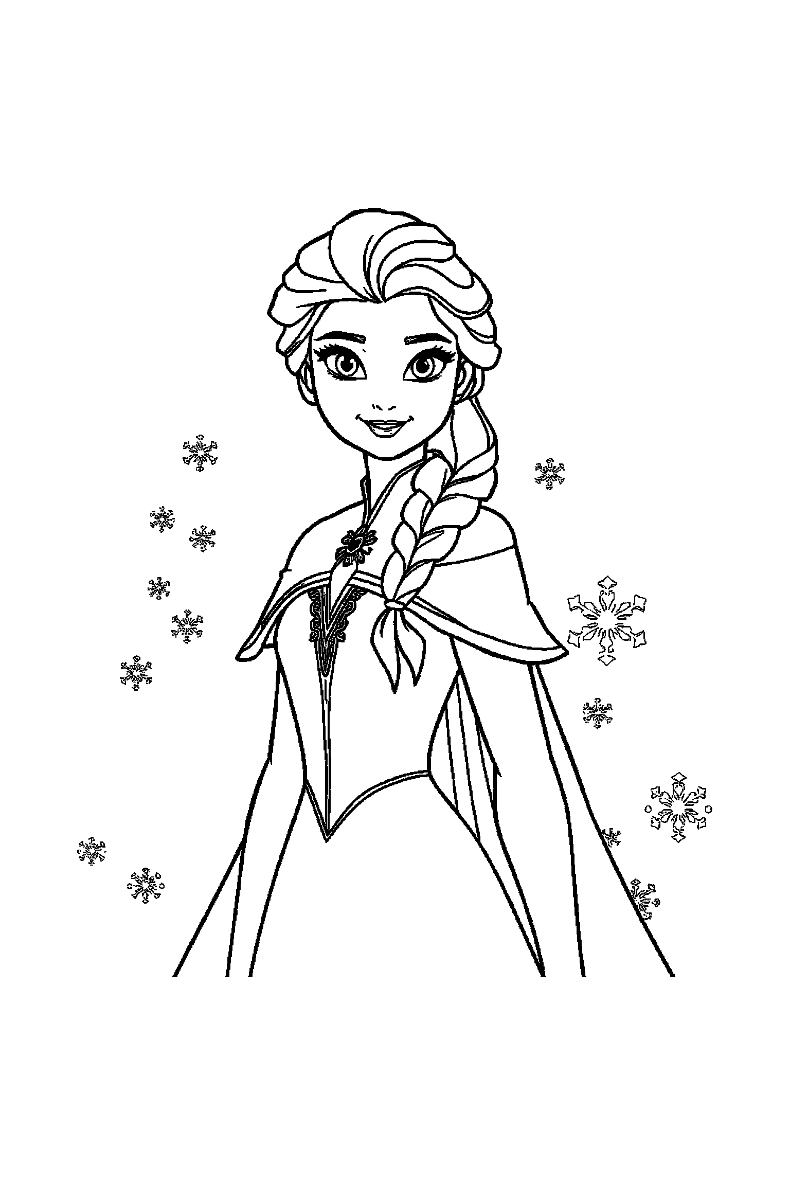 Coloriage Reine des Neiges gratuit à imprimer : Elsa avec un ballon rond