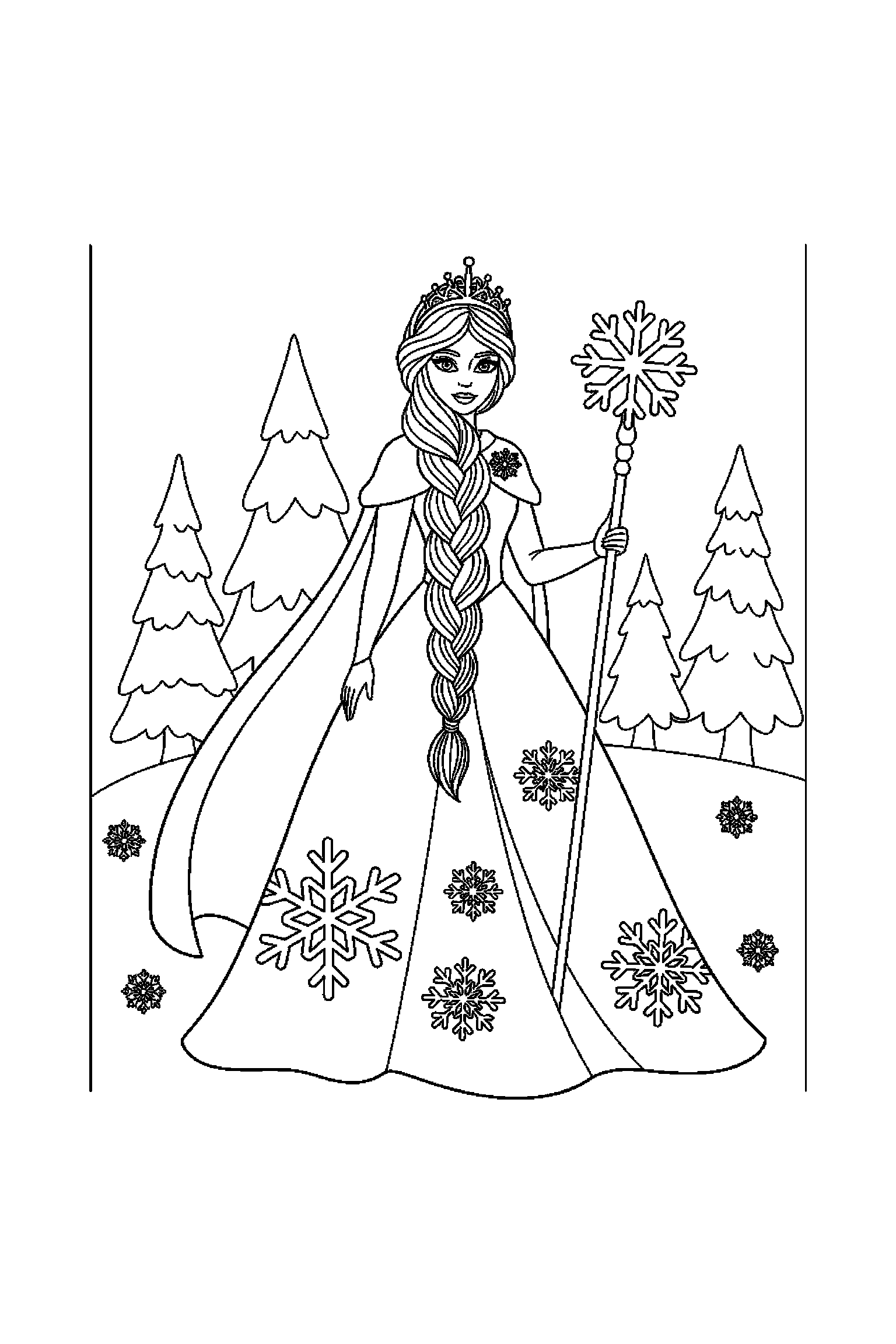Coloriage Reine des Neiges gratuit à imprimer : Elsa avec un ballon rond