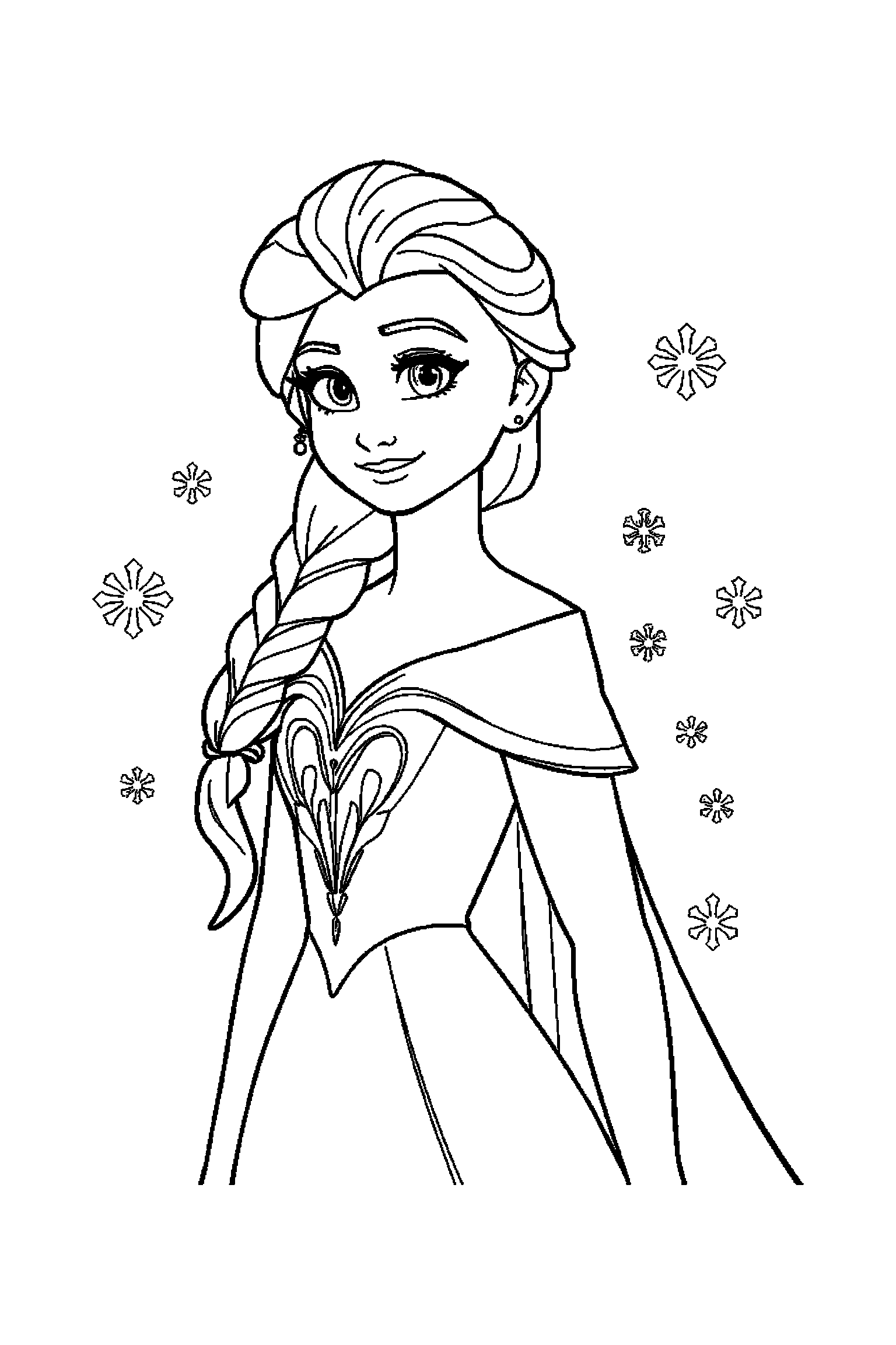Coloriage Reine des Neiges gratuit à imprimer : Olaf avec un cadeau fermé