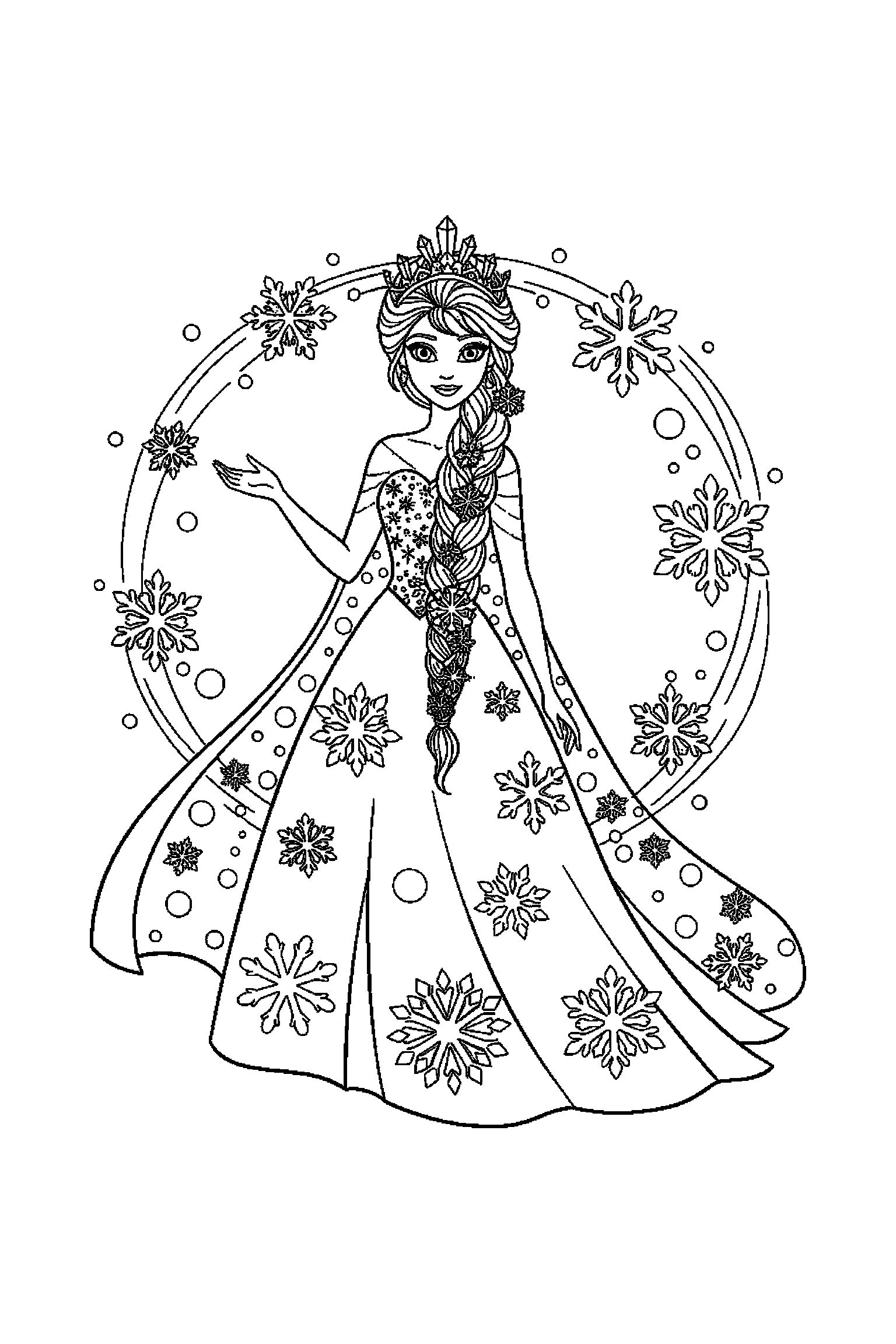 Coloriage Reine des Neiges gratuit à imprimer : Olaf avec un cadeau fermé