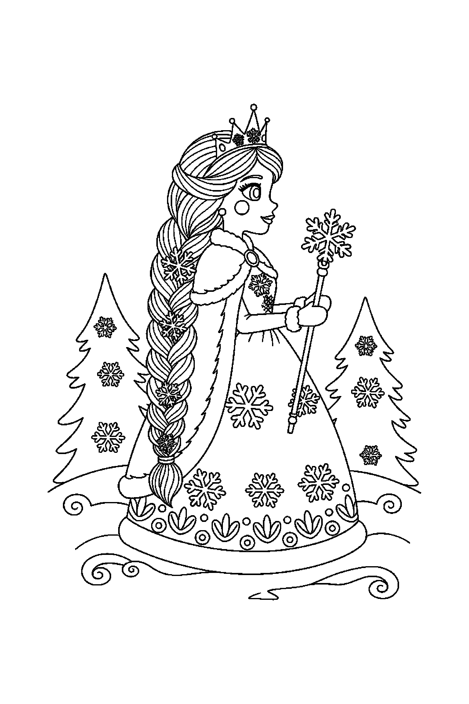 Coloriage Reine des Neiges gratuit à imprimer : Kristoff en portrait facile à colorier