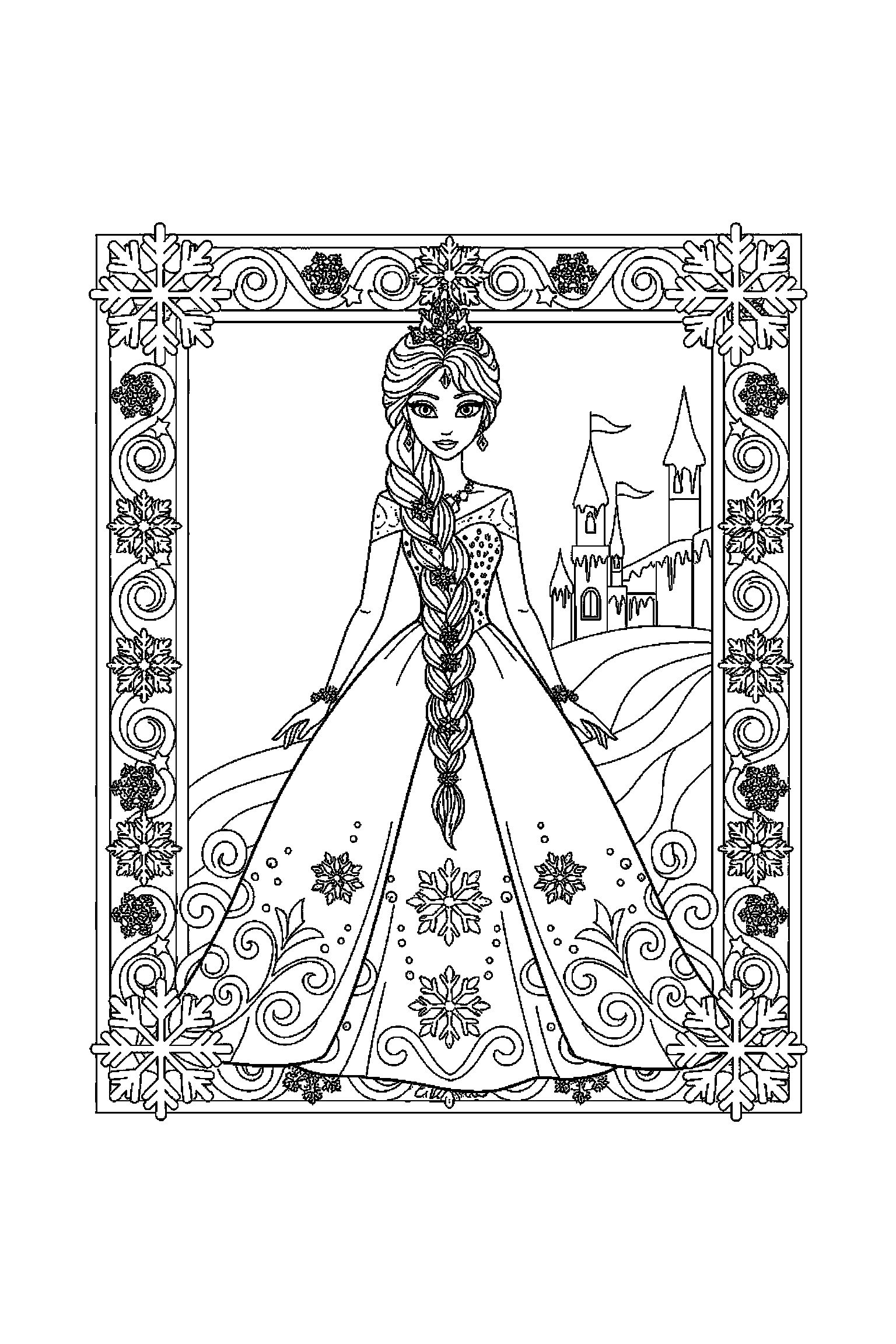 Coloriage Reine des Neiges gratuit à imprimer : Kristoff avec deux mains visibles et simples