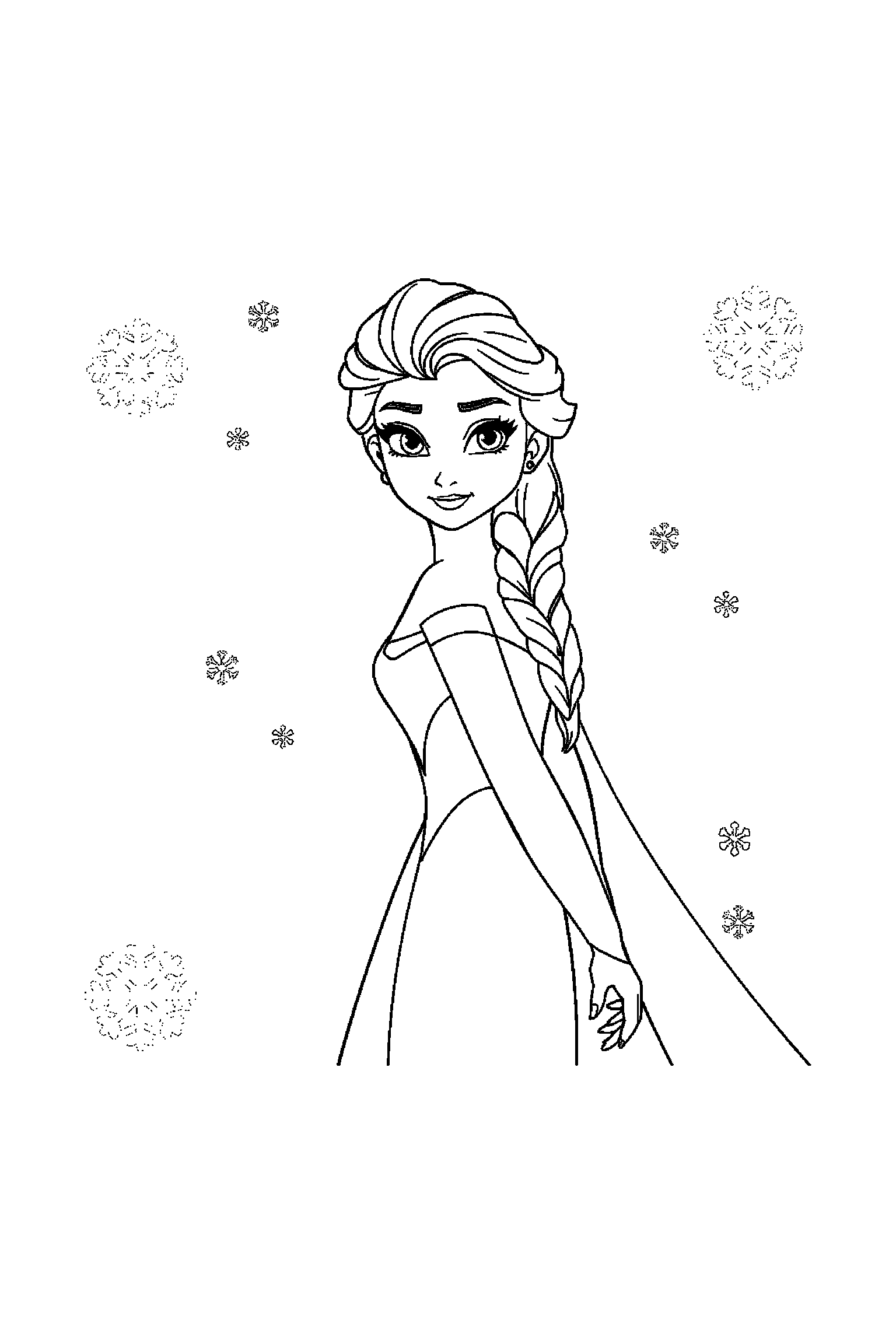 Coloriage Reine des Neiges gratuit à imprimer : Kristoff avec un décor très simple