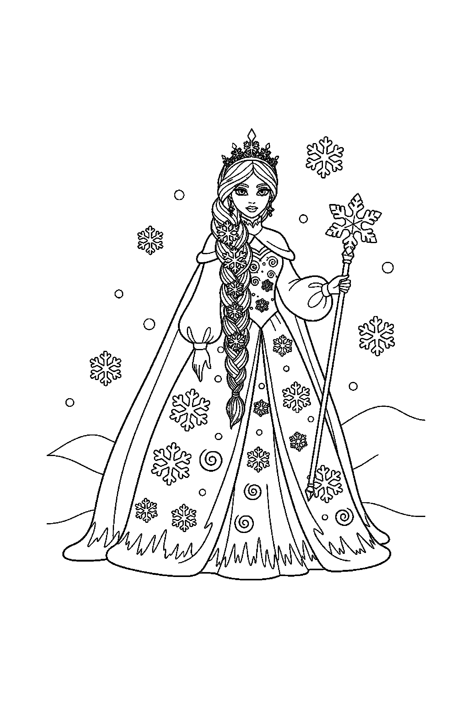 Coloriage Reine des Neiges gratuit à imprimer : Kristoff avec un décor très simple