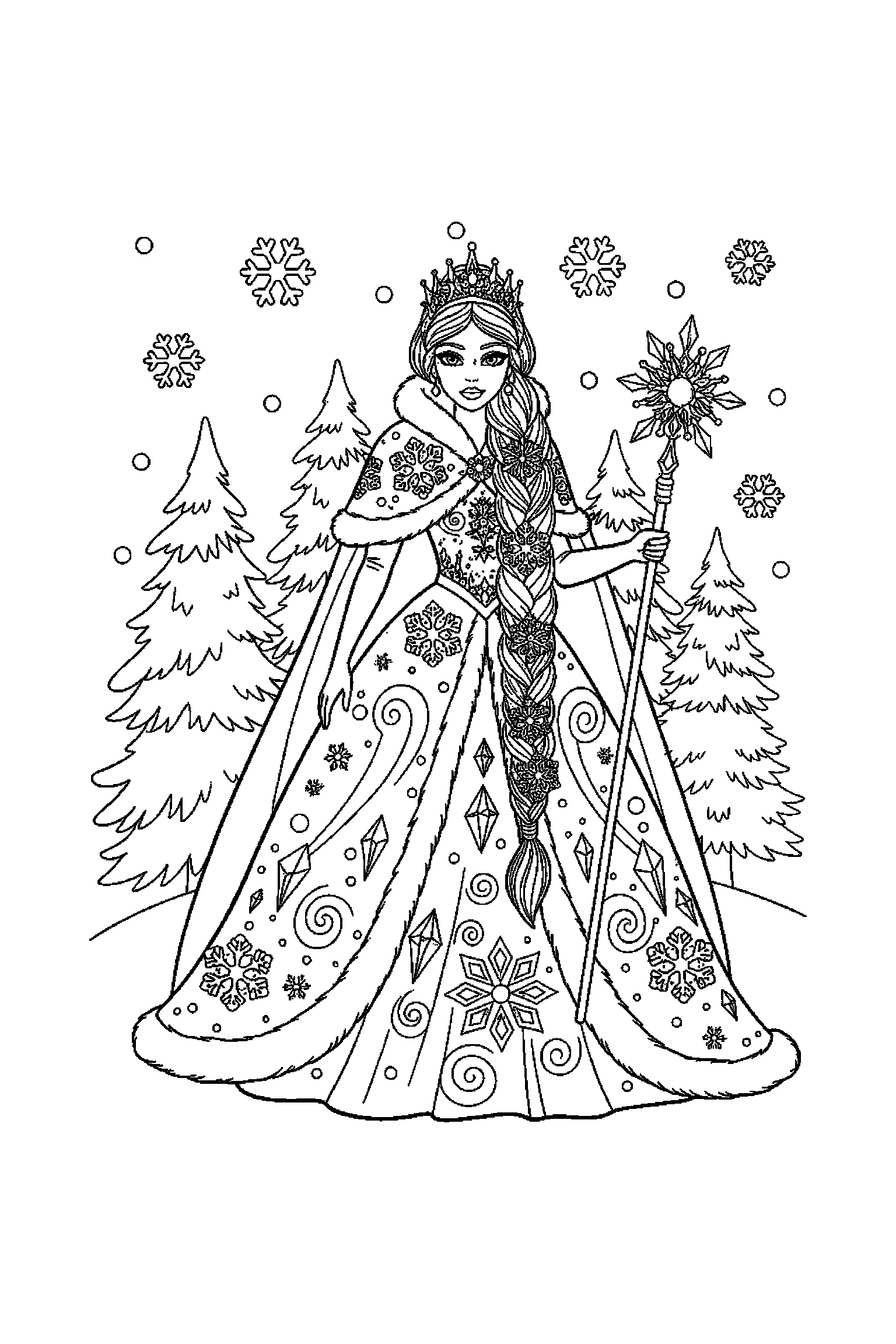 Coloriage Reine des Neiges gratuit à imprimer : Elsa qui lève le bras dans une pose anatomique claire