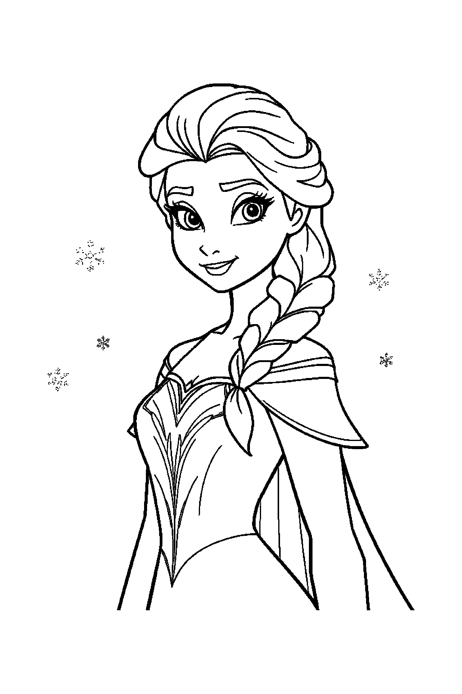 Coloriage Reine des Neiges gratuit à imprimer : Elsa dans un palais de glace