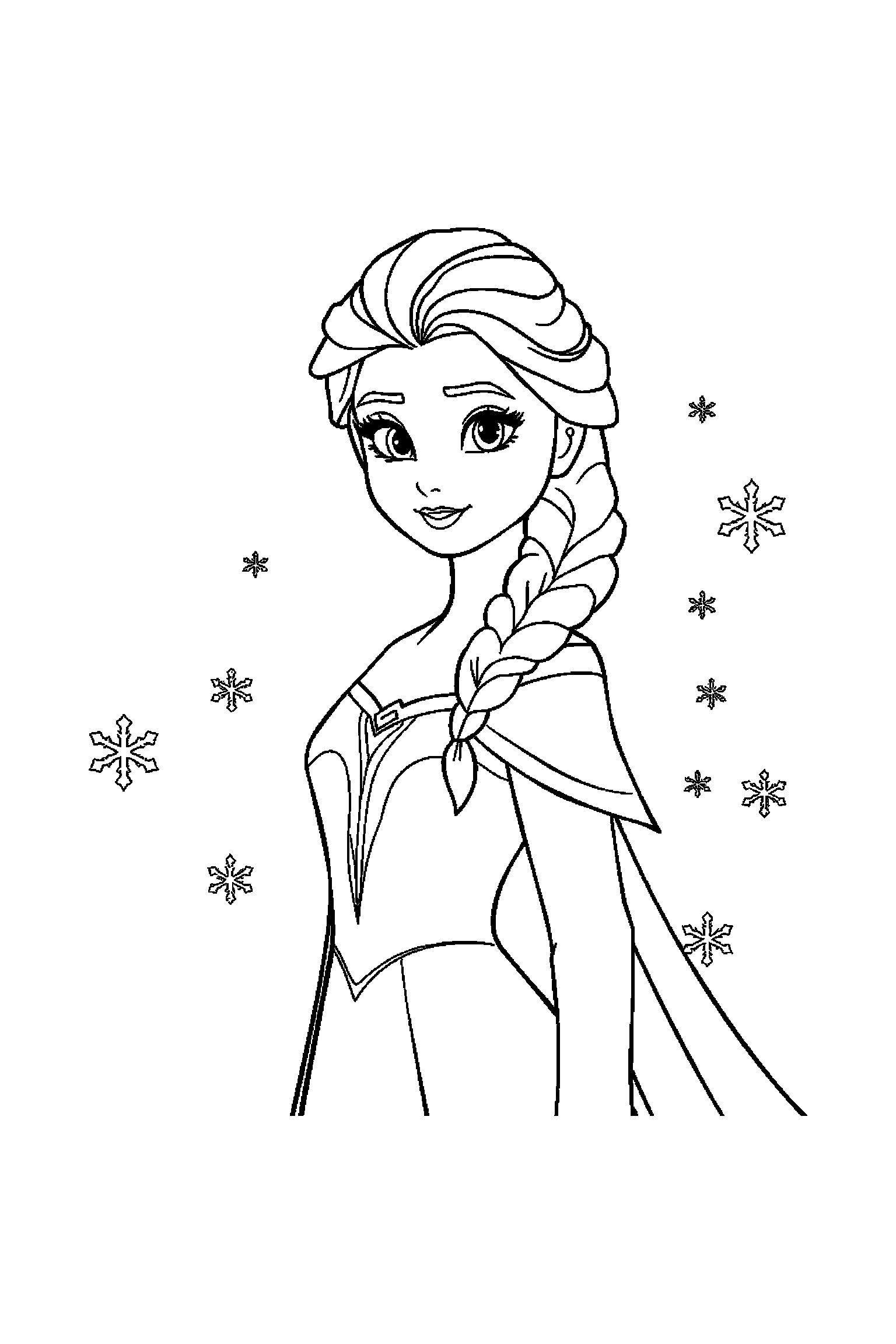 Coloriage Reine des Neiges gratuit à imprimer : Anna qui prépare une activité