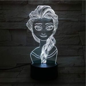 Veilleuse LED USB Elsa La Reine des Neiges avec effet 3D