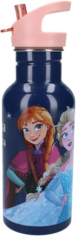 Gourde La Reine des Neiges en acier inoxydable 500 ml bleu/pêche