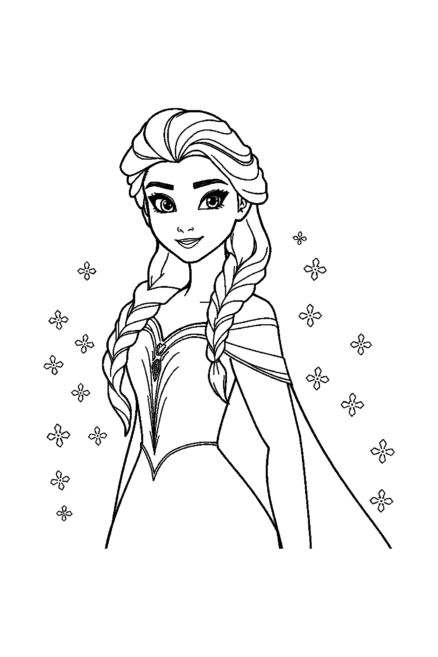 Coloriage Reine des Neiges gratuit à imprimer : Olaf en mouvement avec des lignes simples