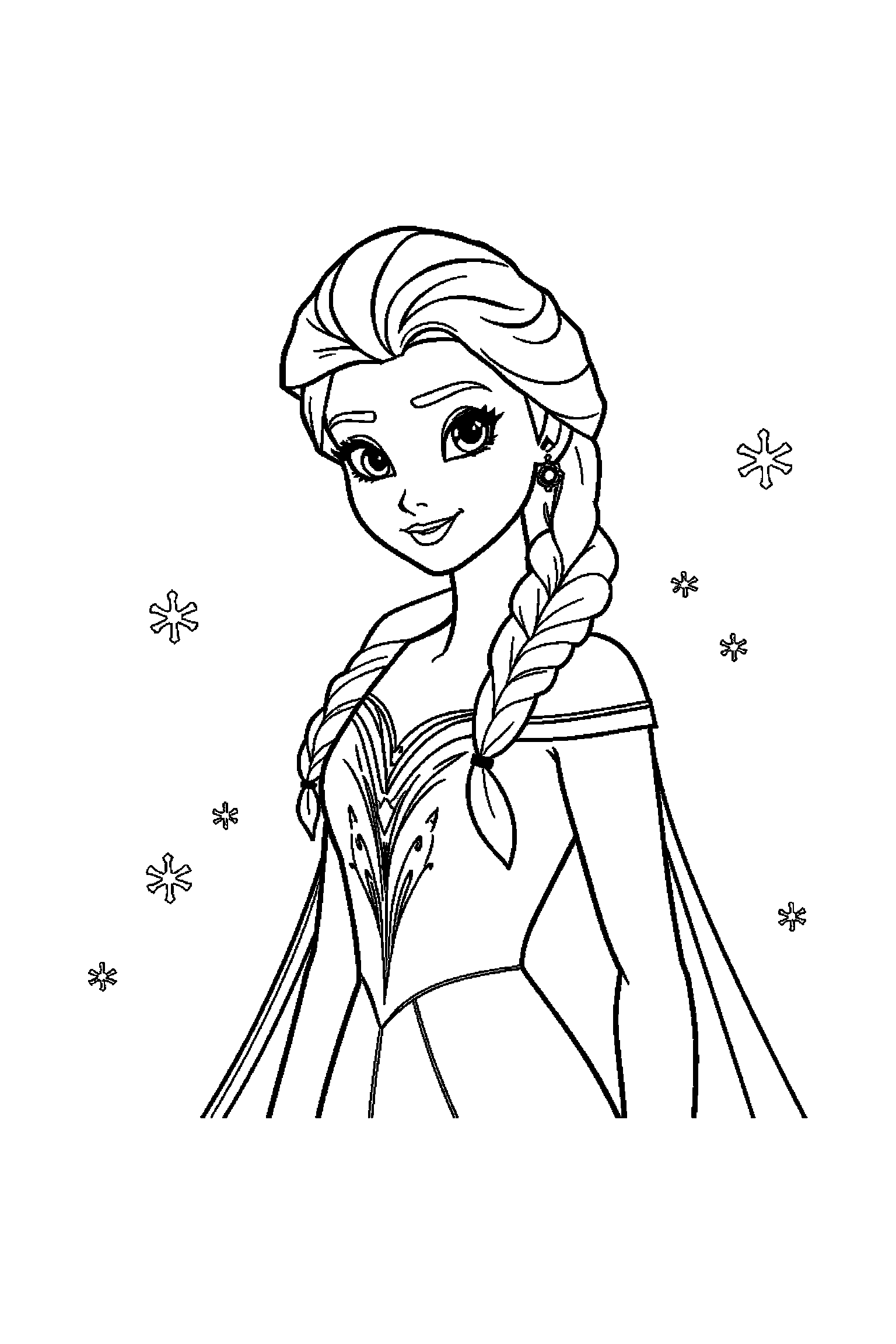 Coloriage Reine des Neiges gratuit à imprimer : Kristoff dans un cadre décoratif léger