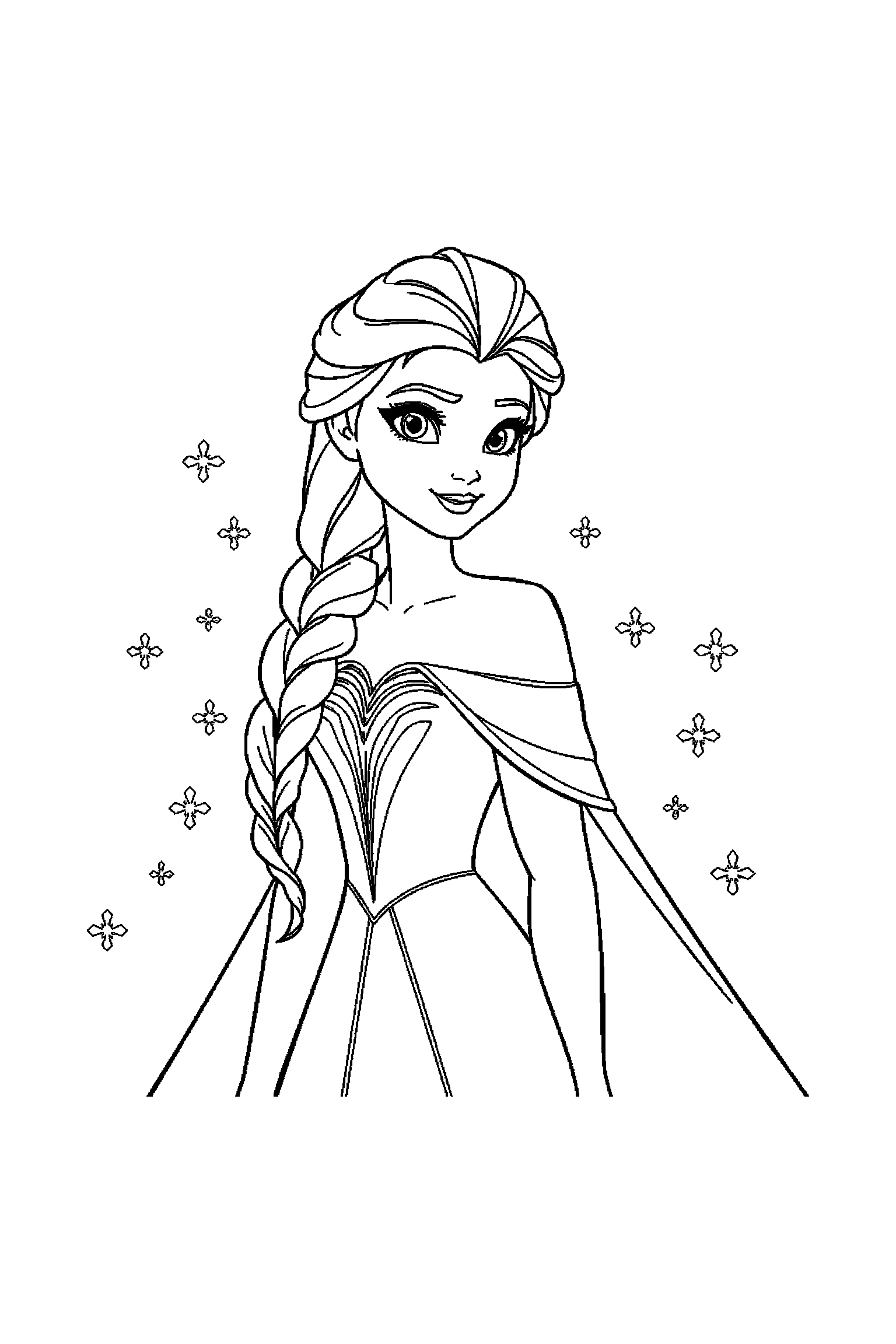 Coloriage Reine des Neiges gratuit à imprimer : Kristoff au centre d'un décor riche mais lisible