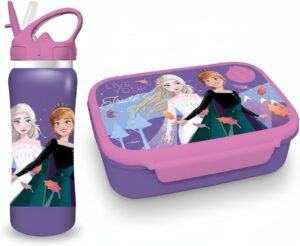 Set repas Disney La Reine des Neiges avec boîte 800 ml et bouteille 500 ml