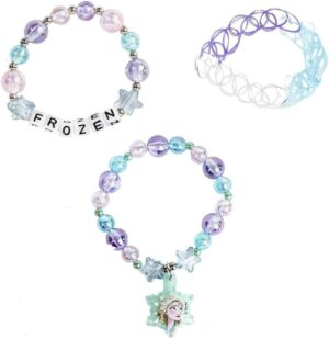 Disney La Reine des Neiges, coffret de 3 bracelets à breloques, gravé et extensible