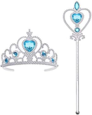 Set cadeau Elsa La Reine des Neiges 2 pièces avec couronne et baguette