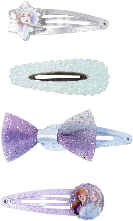 Épingles à cheveux Frozen multicolores avec personnages de la Reine des neiges, lot de 4 – Image 2