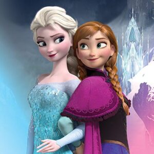 Toile imprimée Disney La Reine des Neiges Elsa et Anna 91230, Multicolore 30 x 30 cm