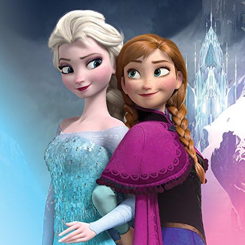 Toile imprimée Disney La Reine des Neiges Elsa et Anna 91230, Multicolore 30 x 30 cm