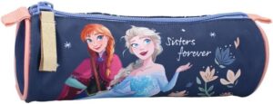 Trousse ronde La Reine des Neiges bleue pour crayons, 21 cm