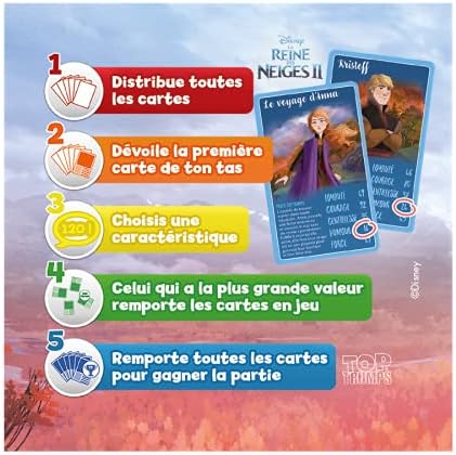 Top Trumps La Reine des Neiges 2 jeu de cartes version française Noir – Image 6