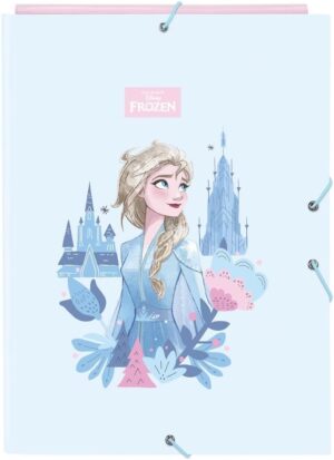 Classeur folio La Reine des neiges Ice Magic à 3 rabats bleu clair