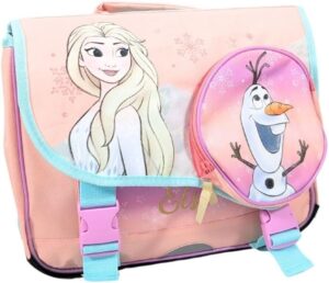 Cartable rose La Reine des Neiges 37 cm à 2 compartiments