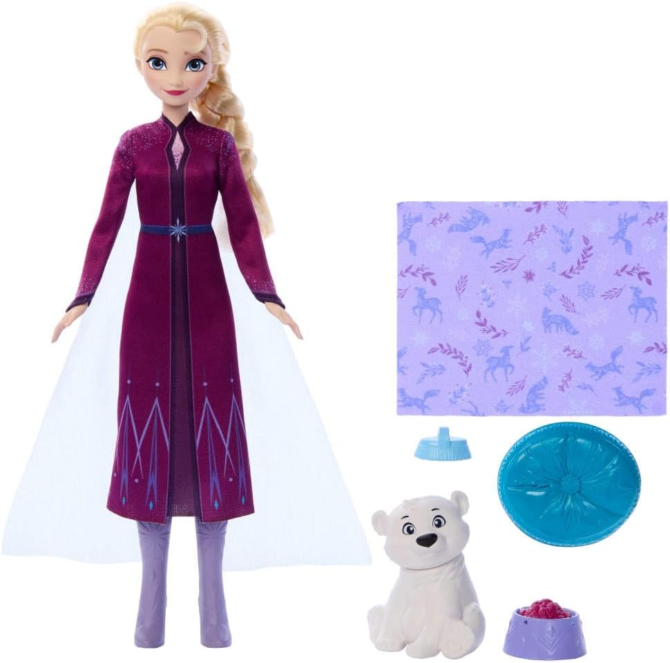 Disney La Reine des Neiges Elsa avec ourson et 4 accessoires Mattel – Image 5
