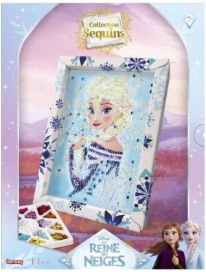 Elsa La Reine des Neiges, kit tableau à sequins dès 7 ans