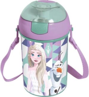 Gourde Frozen 450 ml à ouverture pop-up avec bandoulière