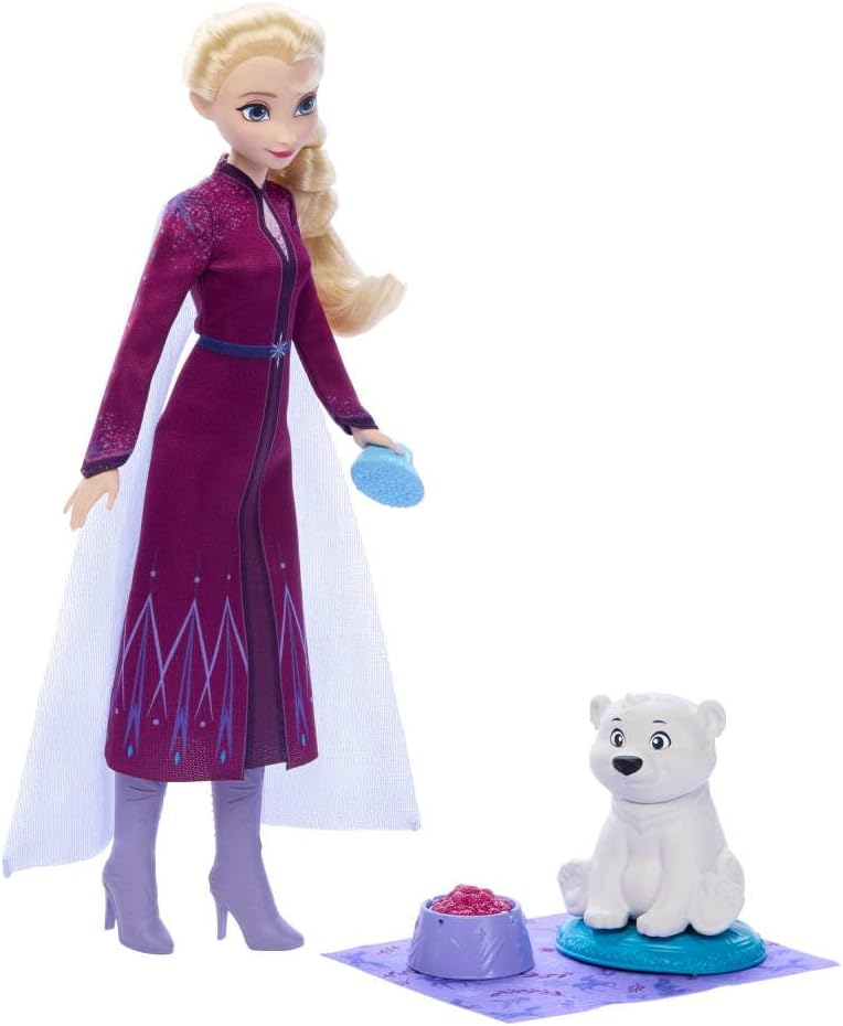 Disney La Reine des Neiges Elsa avec ourson et 4 accessoires Mattel