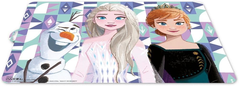 Set de table La Reine des Neiges en plastique coloré avec Elsa, Anna et Olaf