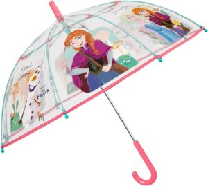 Parapluie cloche transparent La Reine des Neiges 2 Elsa Anna, ouverture automatique, diamètre 74 cm