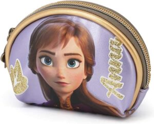 Porte-monnaie ovale mauve Disney La Reine des Neiges 2 avec compartiment zippé