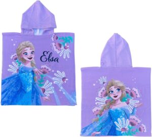 Poncho de plage Elsa La Reine des Neiges en microfibre 110 x 55 cm