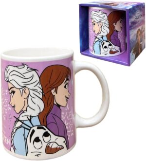 Mug petit déjeuner Disney La Reine des Neiges 350 ml Elsa et Anna avec boîte