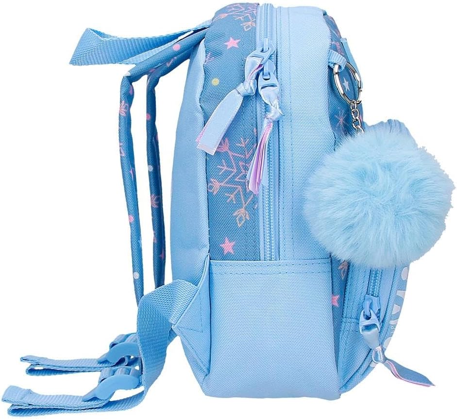 Sac à dos Disney La Reine des Neiges bleu en polyester avec pompon – Image 2