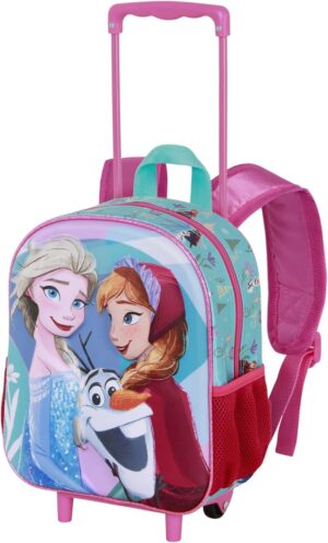 Sac à dos à roulettes 3D Disney La Reine des Neiges 2 bleu, 7 L