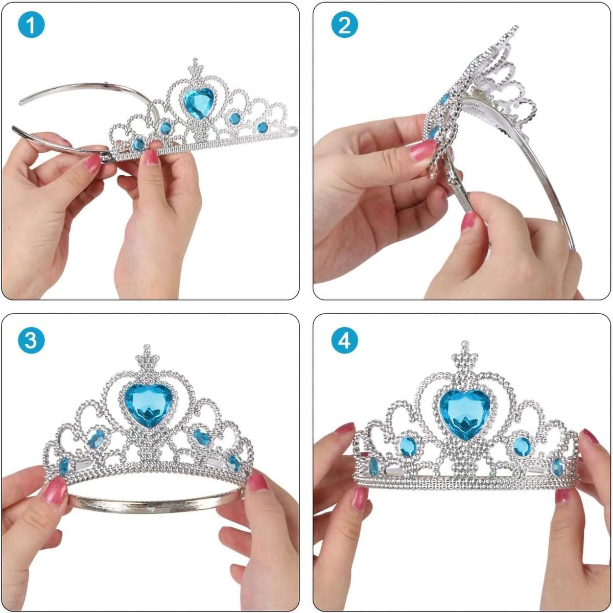 Set d’accessoires Elsa bleu 5 pièces pour costume princesse – Image 6