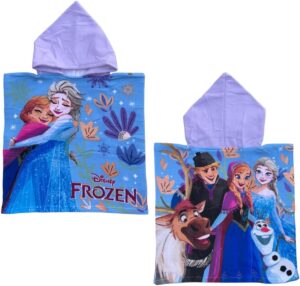 Poncho de bain enfant La Reine des Neiges en microfibre de polyester 50 x 100 cm