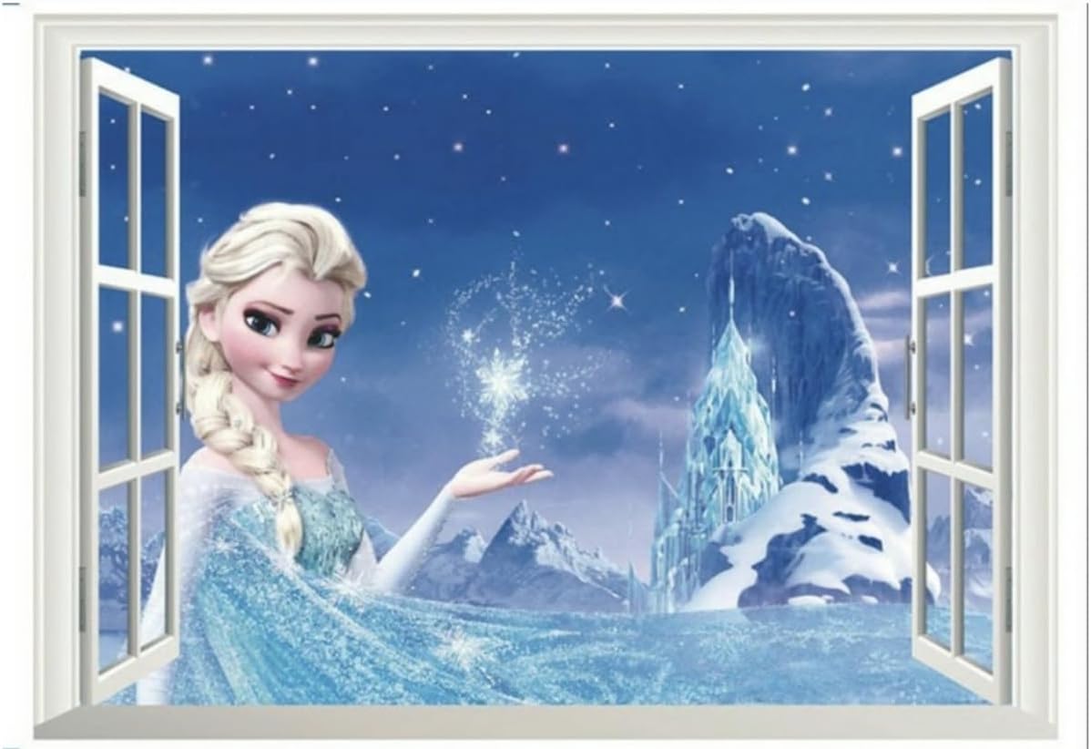 Stickers muraux Reine des Neiges en vinyle transparent amovible – Image 2
