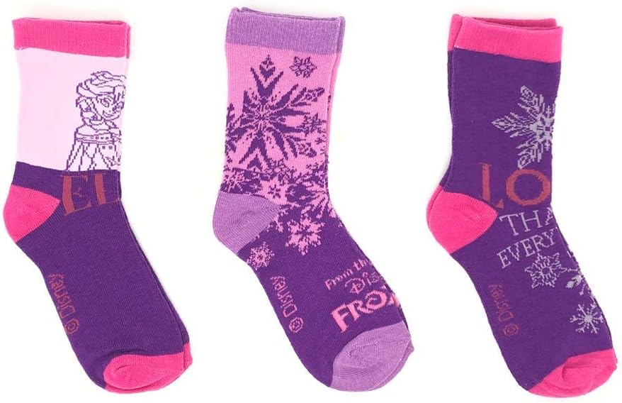 Chaussettes d'hiver Disney La Reine des Neiges Elsa Anna, lot de 3 paires, taille 31-34 – Image 2