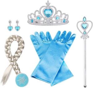 Set 7 accessoires Elsa La Reine des Neiges pour costume de princesse