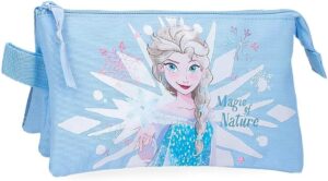 Trousse triple bleue Disney La Reine des Neiges Magic Ice 22 x 12 x 5 cm