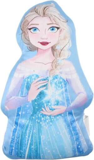 Coussin peluche 3D FROZEN en polyester, silhouette de personnage