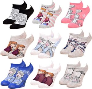 Pack surprise de 9 paires de chaussettes sneaker fille La Reine des Neiges