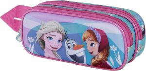 Trousse Disney La Reine des Neiges 3D bleu Frozen 2 à double compartiment