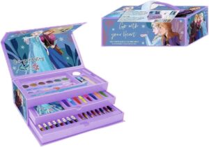 Mallette de coloriage La Reine des Neiges avec carnet, feutres, aquarelle et crayons